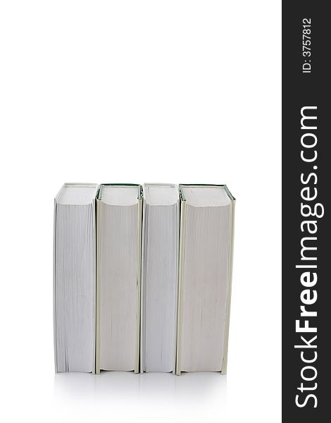 Four books on white background