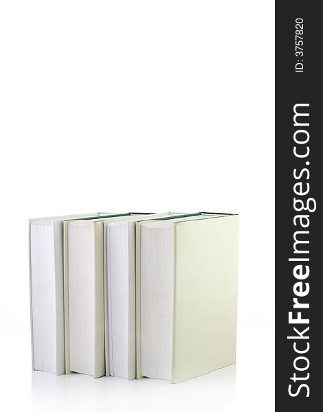 Four books on white background