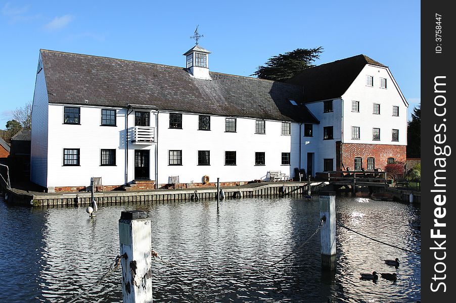 Historic Mill On The River Thames In England