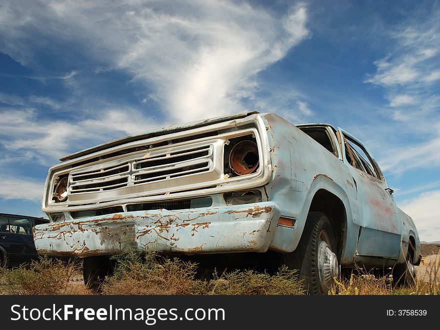 Abandoned American pick up truck. Abandoned American pick up truck