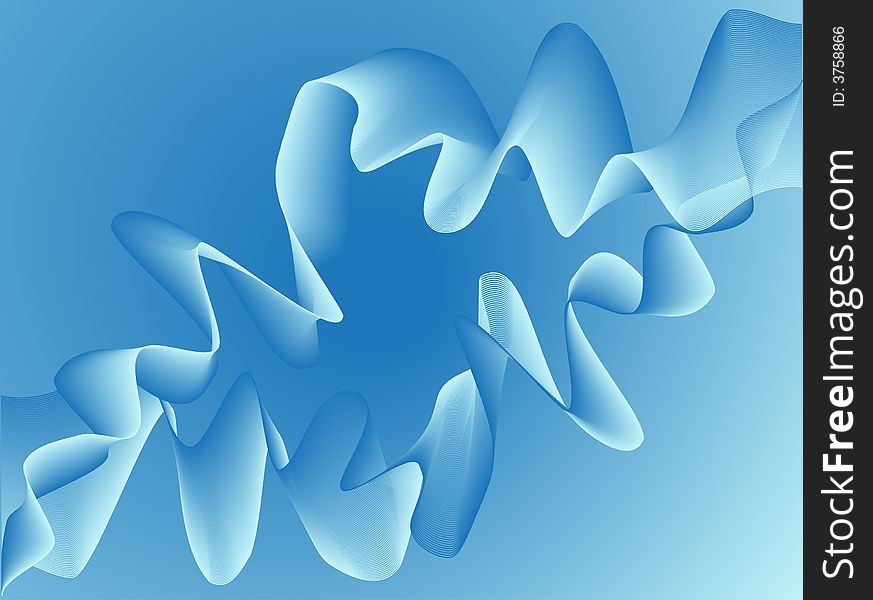 Illustration of abstract shapes, blue