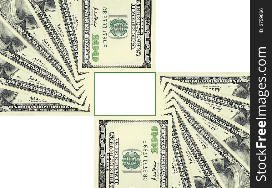 Dollar banknotes on a white background. Dollar banknotes on a white background