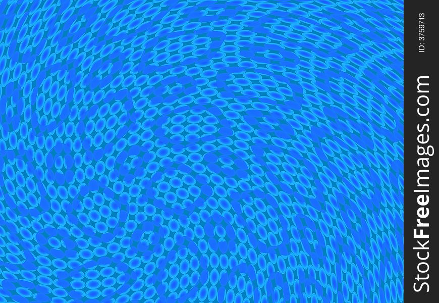 Blue abstract wavy background with balls