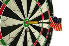 Dart Hitting The Bulls Eye Stock Photography Dart Hitting The Bulls Eye Stock Photography