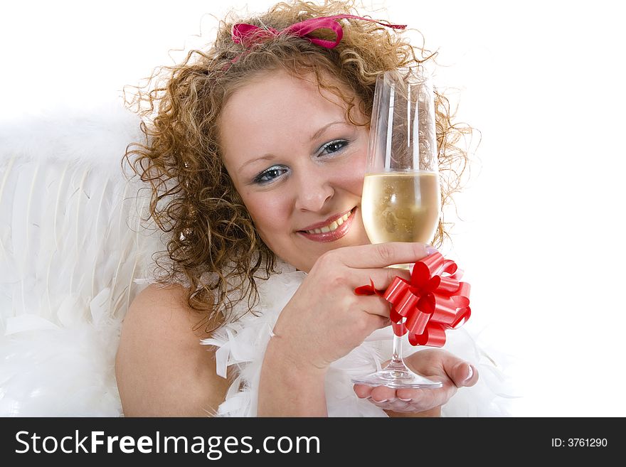 Sexual angel on isolated background