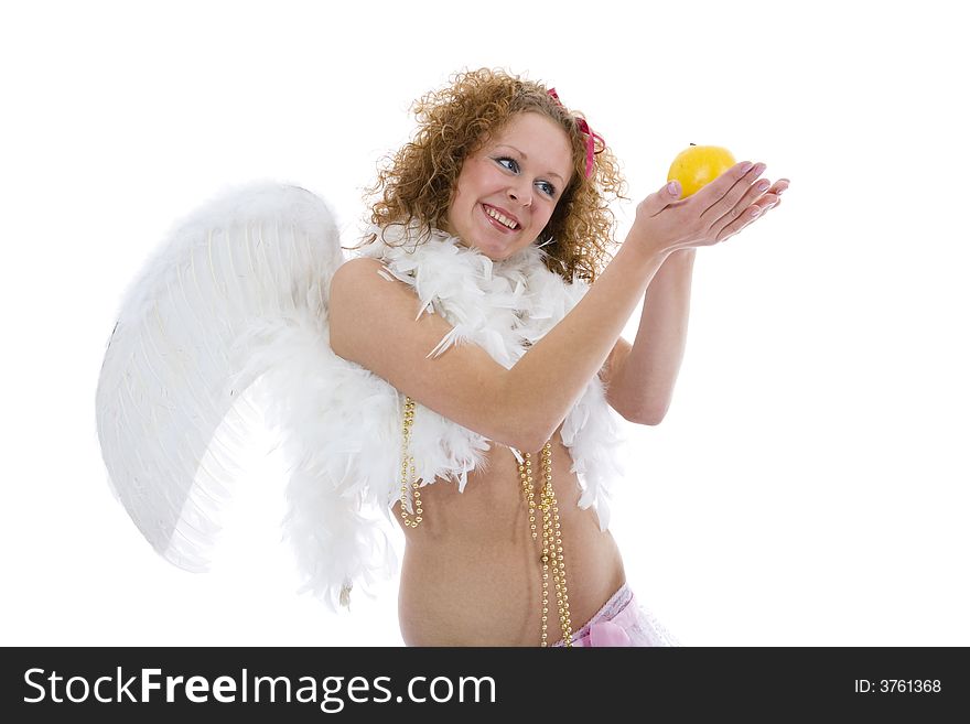 Sexual angel on isolated background