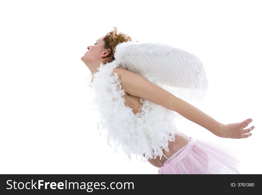 Sexual angel on isolated background