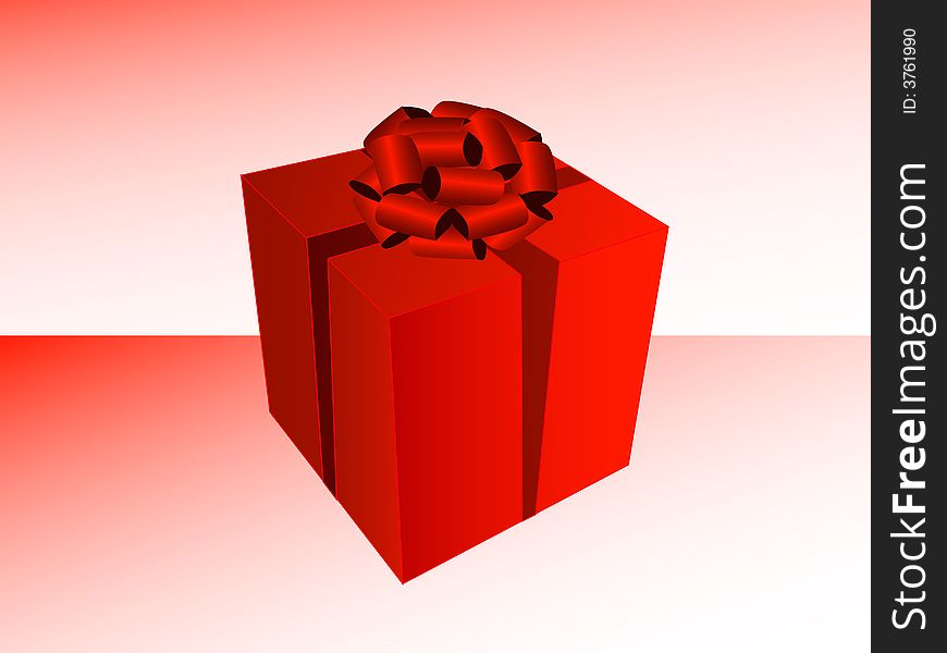 Vector image of red gift