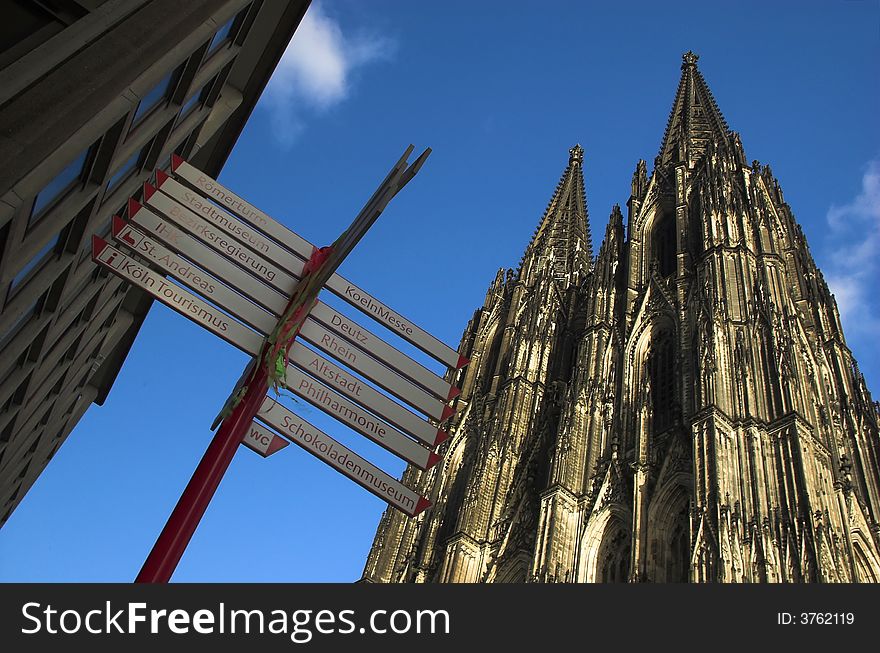 Cathedral in Cologne front side shot on a sunny winter day