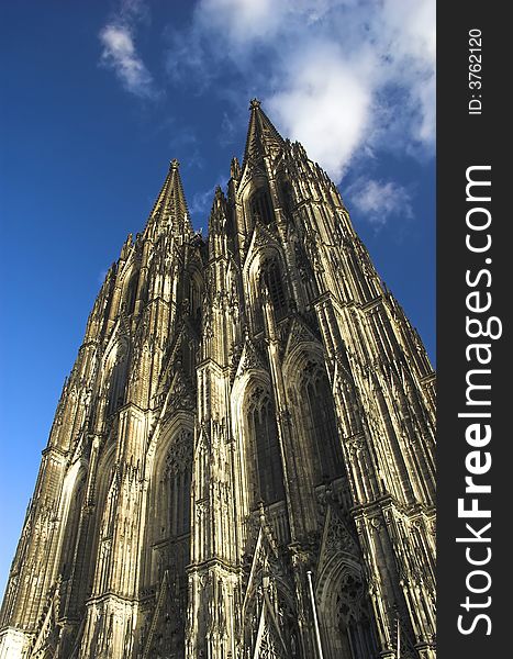 Cathedral in Cologne front side shot on a sunny winter day