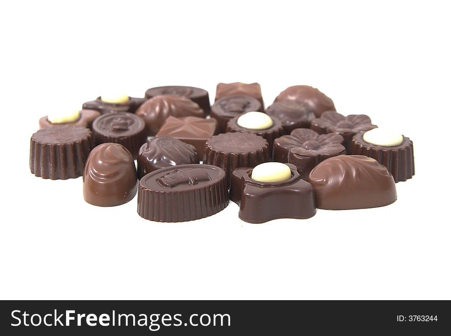 Chocolates Isolated On White