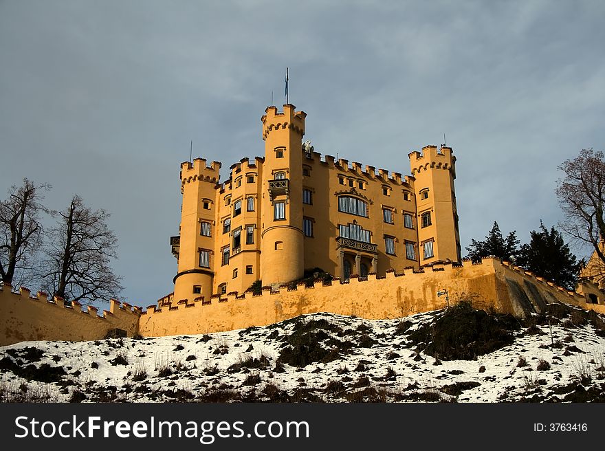 Castle on top of mountain in Bavaria. Castle on top of mountain in Bavaria.