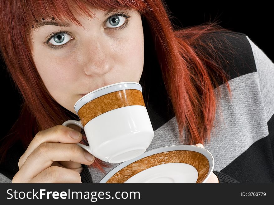 Girl Sipping Coffee