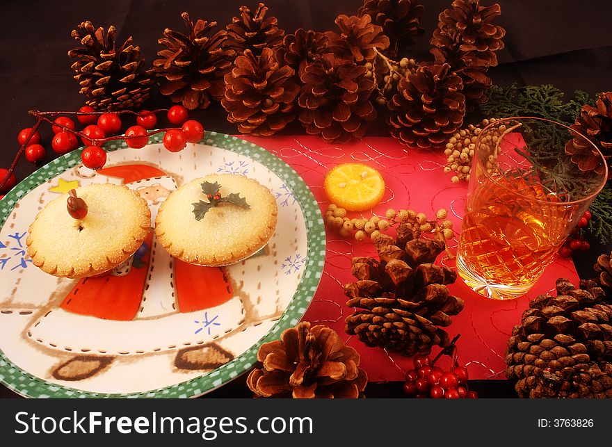 Festive mince pie spread with Whisky. Festive mince pie spread with Whisky