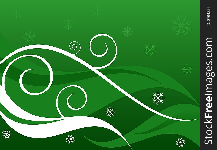 Christmas background. background with snowflakes and curls.