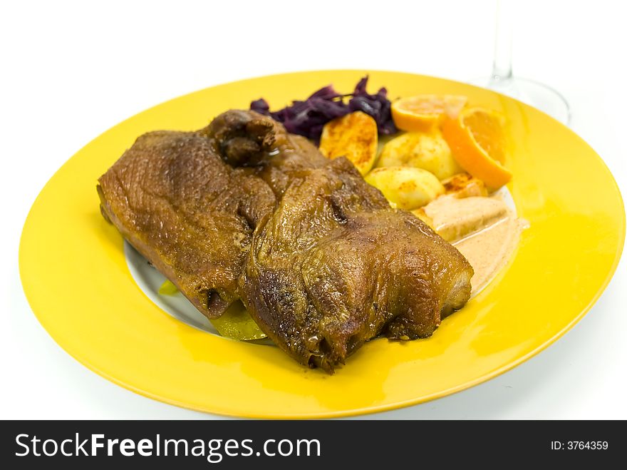 Roasted Christmas Duck With Decoration