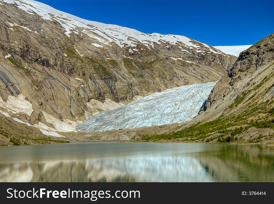 Nigardsbreen Glacier in Jostedalen Valley, Norway. Nigardsbreen Glacier in Jostedalen Valley, Norway.