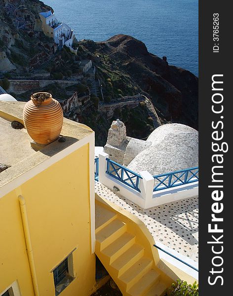 Santorini Architecture And Pots