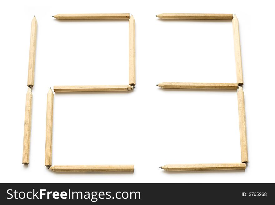 Numbers made of toothpicks on white background. Numbers made of toothpicks on white background