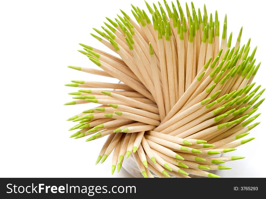 Set of the toothpicks costing in a glass