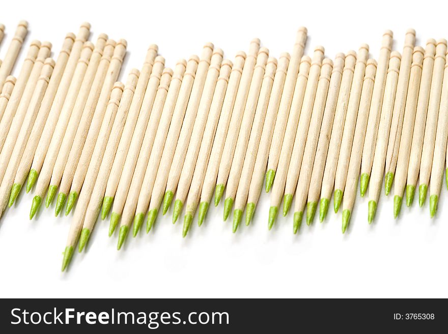 Diagram made of toothpicks on white background. Diagram made of toothpicks on white background