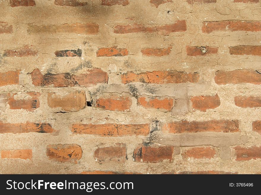 Very old and ancient brick wall texture