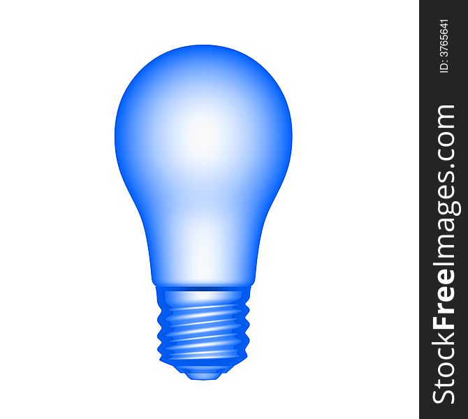 Bulb light blue isolated background illustration 3d