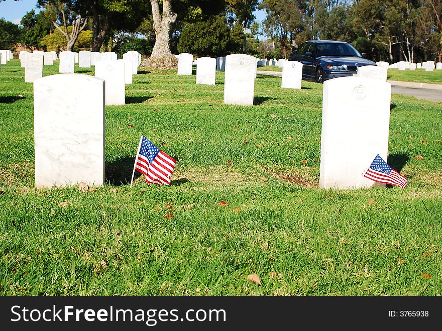 Tombstones lined up in the Los Angeles National Cemetery. The VA National Cemetery Administration honors the military service of our Nation's veterans. Tombstones lined up in the Los Angeles National Cemetery. The VA National Cemetery Administration honors the military service of our Nation's veterans.