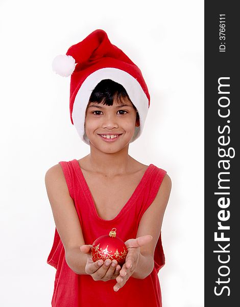 Cute little asian boy as santa claus. Cute little asian boy as santa claus