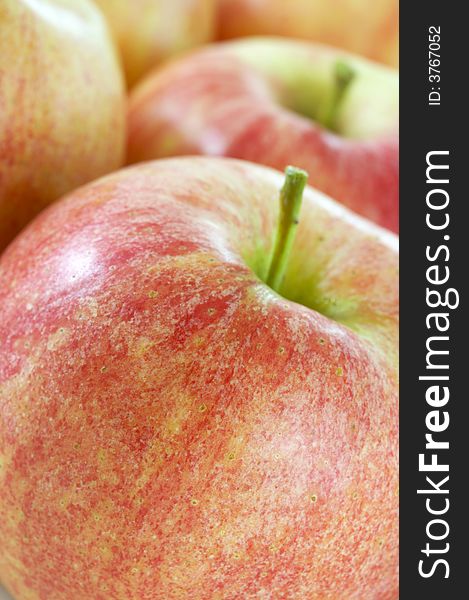 A close up macro of fresh gala apple