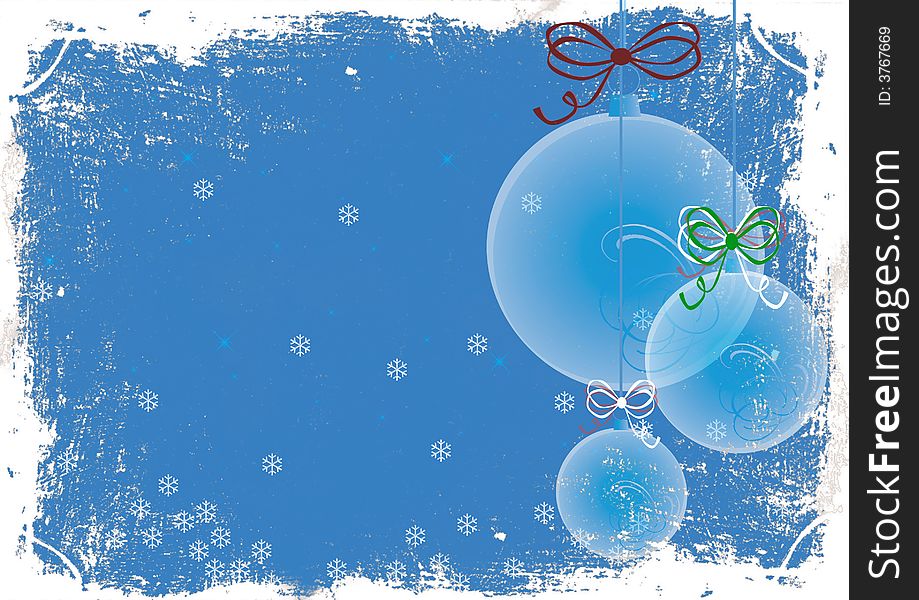 Grunge paint christmas background with christmas balls, element for design