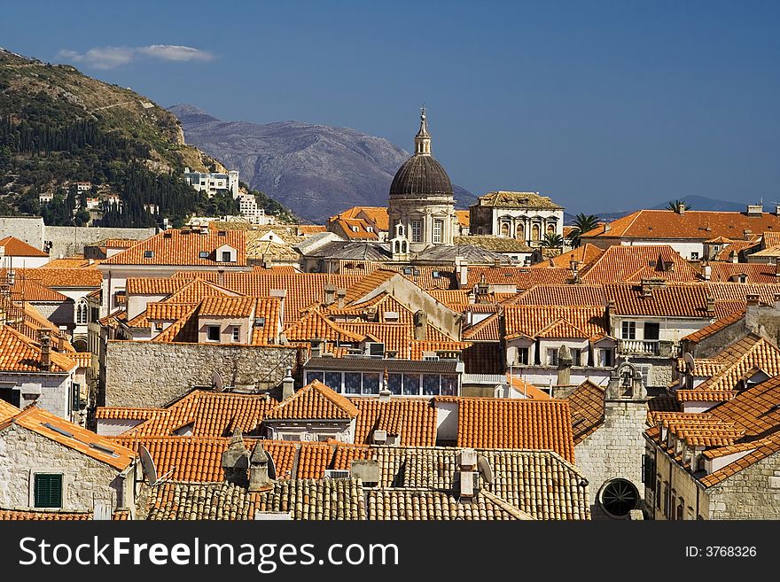 The red roofs in Dubrovnik - Croatia. The red roofs in Dubrovnik - Croatia