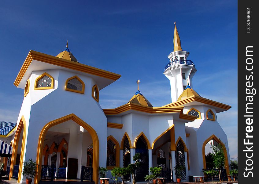 Mosque image at the blue sky background #