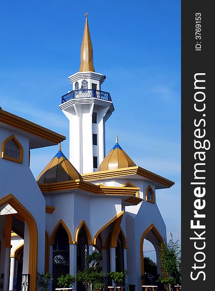 Mosque image on the blue sky background #