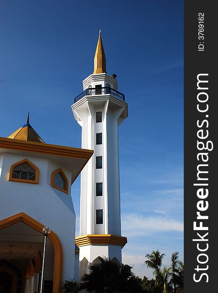 Mosque image on the blue sky background