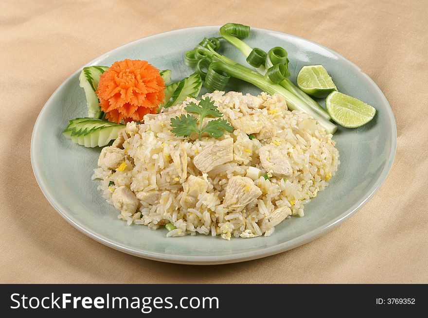 Fried rice with egg and pork