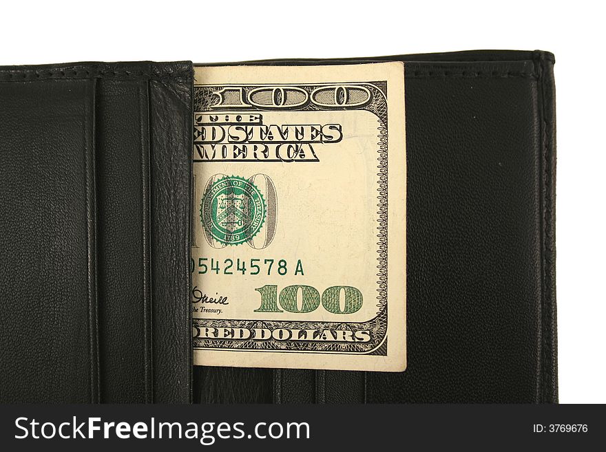 Black Wallet And One Hundred Dollar Bill