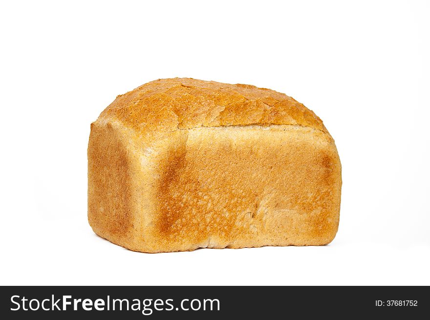 Freshly baked bread on a white background
