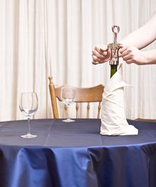 Opening A Bottle Of Wine Royalty Free Stock Photography Opening A Bottle Of Wine Royalty Free Stock Photography