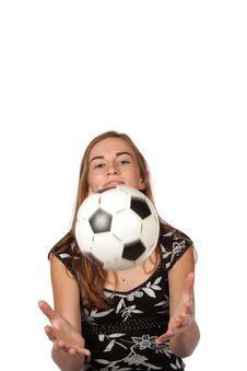 Football In Air Stock Photography