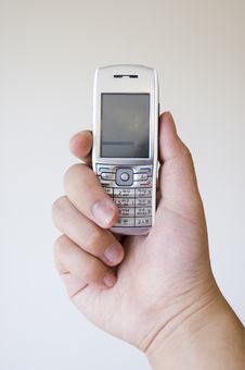 Mobile Phone On Right Hand Stock Photos