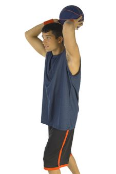 Man Throwing Basketball Stock Photography Man Throwing Basketball Stock Photography