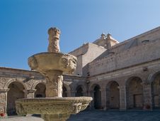 Courtyard At Arequipa, Peru Royalty Free Stock Photo Courtyard At Arequipa, Peru Royalty Free Stock Photo