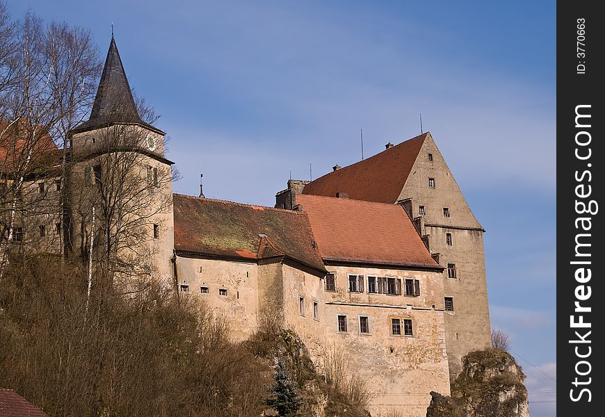 German castle on the edge of a rock. German castle on the edge of a rock