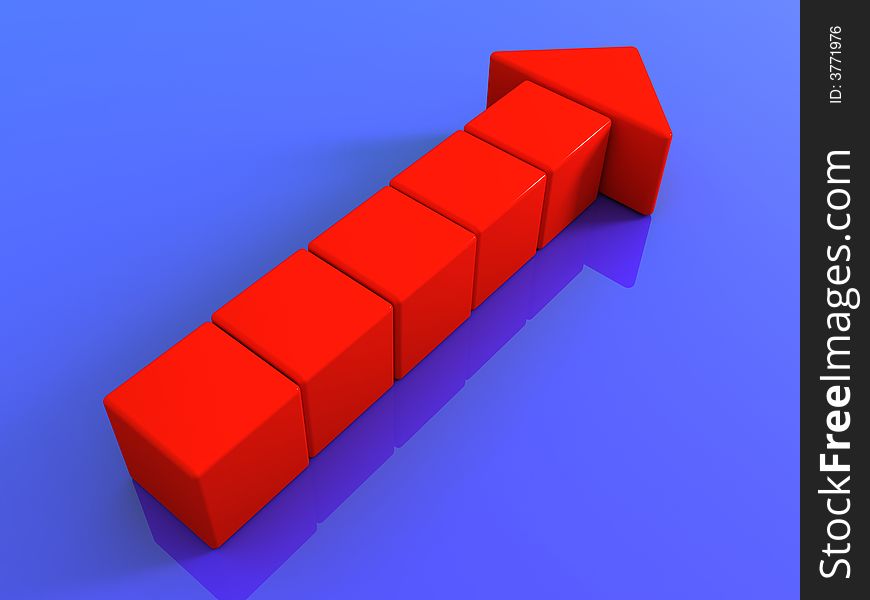 Red arrow right 3D model