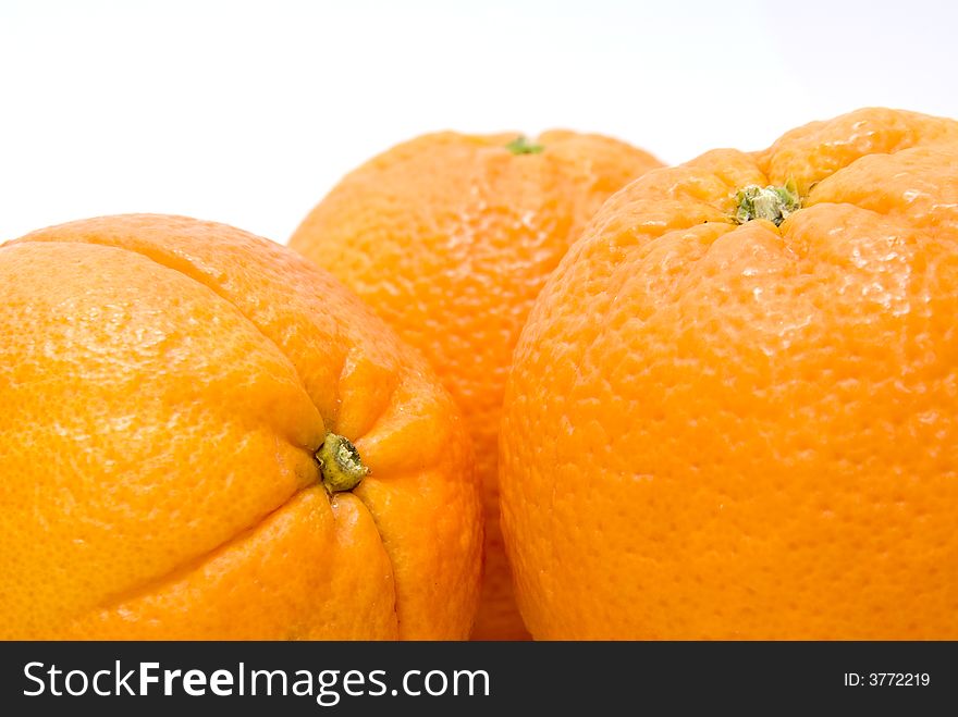 Closeup of a set of oranges. Closeup of a set of oranges