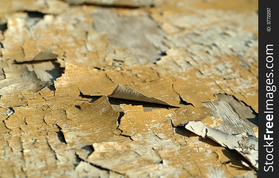 Cracked paint on old wooden