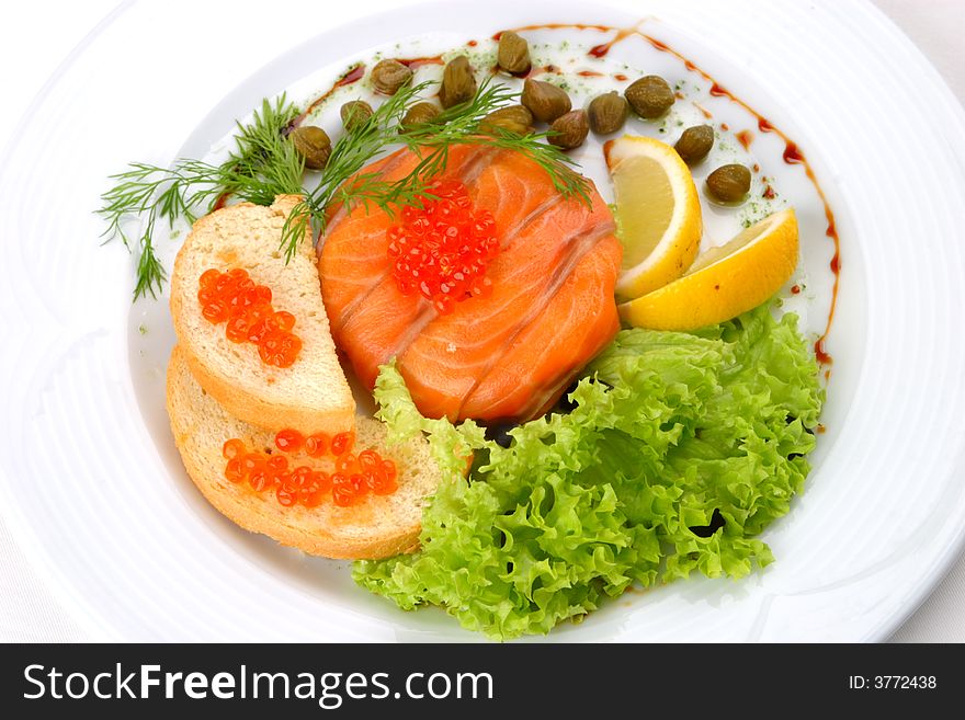 Banquet Table Setting Salad Seafoods