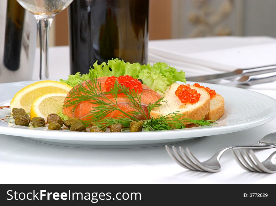 Banquet Table Setting Seafoods