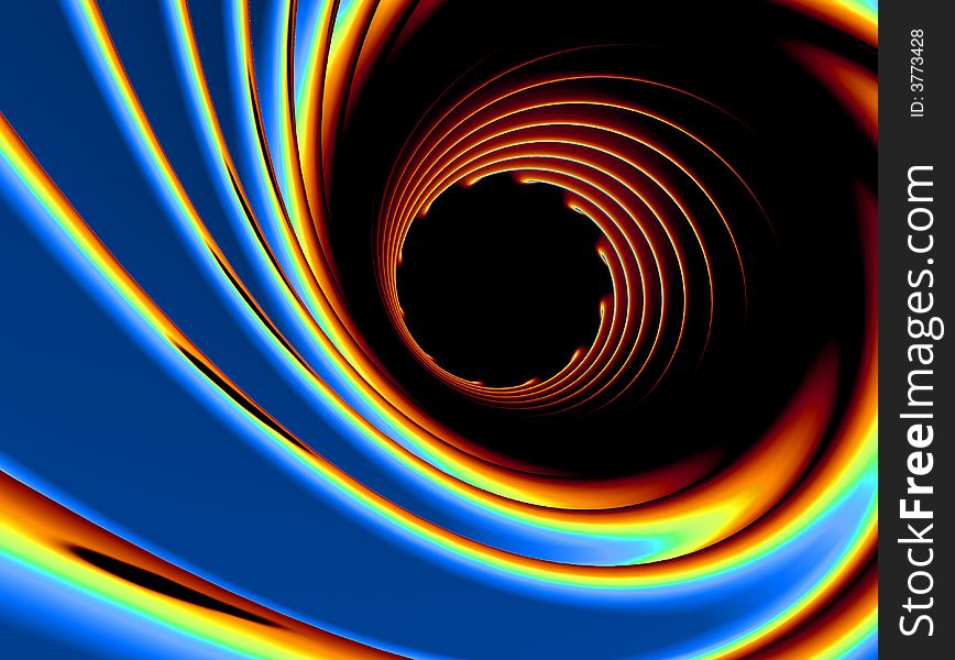 A beautiful blue and orange vortex. A beautiful blue and orange vortex